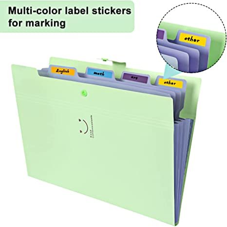 EOOUT 10pcs Expanding File Folders, A4 Letter Size Plastic Accordion