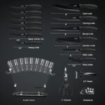 MIDONE 17 Pieces German Stainless Steel Kitchen Knife Set