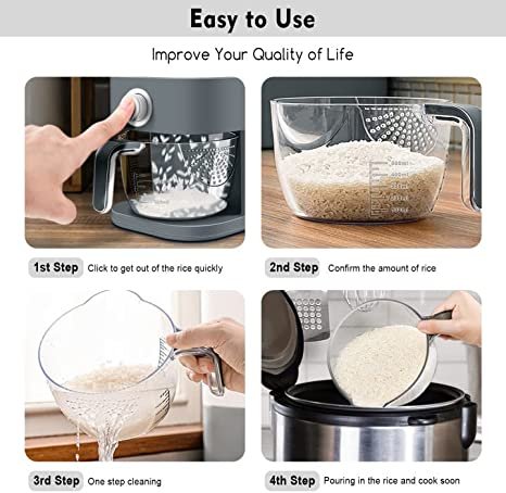 VenDotbi Rice Dispenser, 22-25 Lbs Rice Container with Measuring Cup