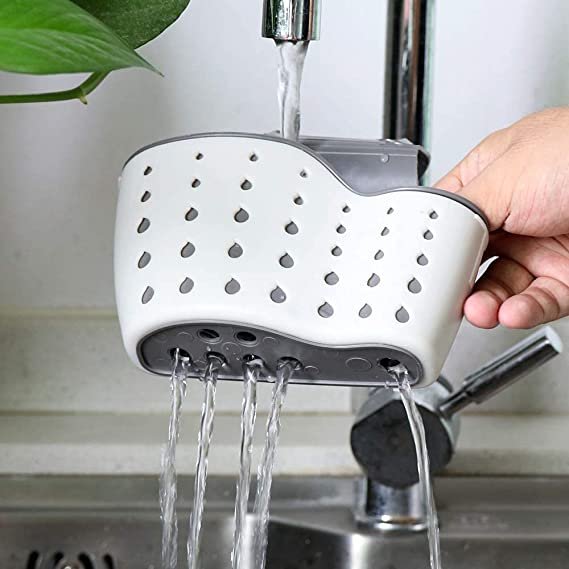 EC ELEGANTCHARM Kitchen Sink Caddy Sponge Holder Silicone Plastic