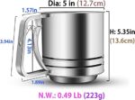 NPYPQ 5-Cup Stainless Steel Flour Sifter for Baking