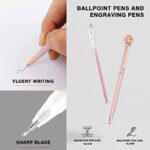 Owfeel Desk Accessory Kits Pink 9pcs , The Halloween Chrismas Thanking Giving Day Gift for Office Clerks and Students