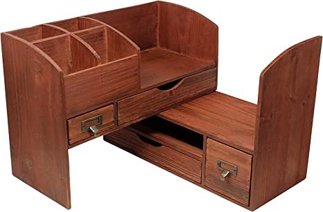 Executive Office Solutions Wood Storage Shelf Rack For Office Supplies, Desk Accessories, or Mail – Cherry