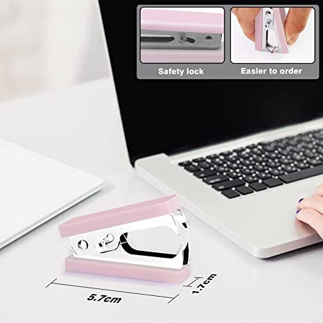 Owfeel Desk Accessory Kits Pink 9pcs , The Halloween Chrismas Thanking Giving Day Gift for Office Clerks and Students