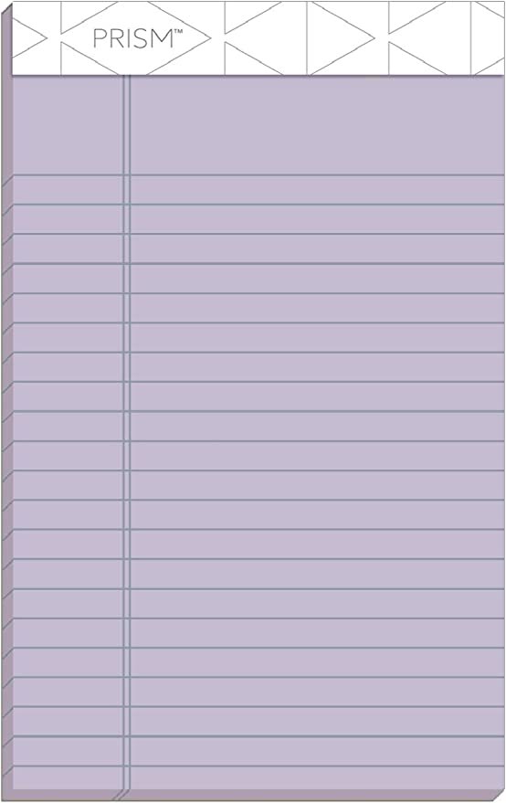 TOPS Prism+ Writing Pads, 5x 8, Perforated, Pink, Orchid, Blue, 50 Sheets, 6 Pack (63016)
