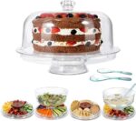 MASTERTOP Cake Stand with Dome Cover - 6 in 1