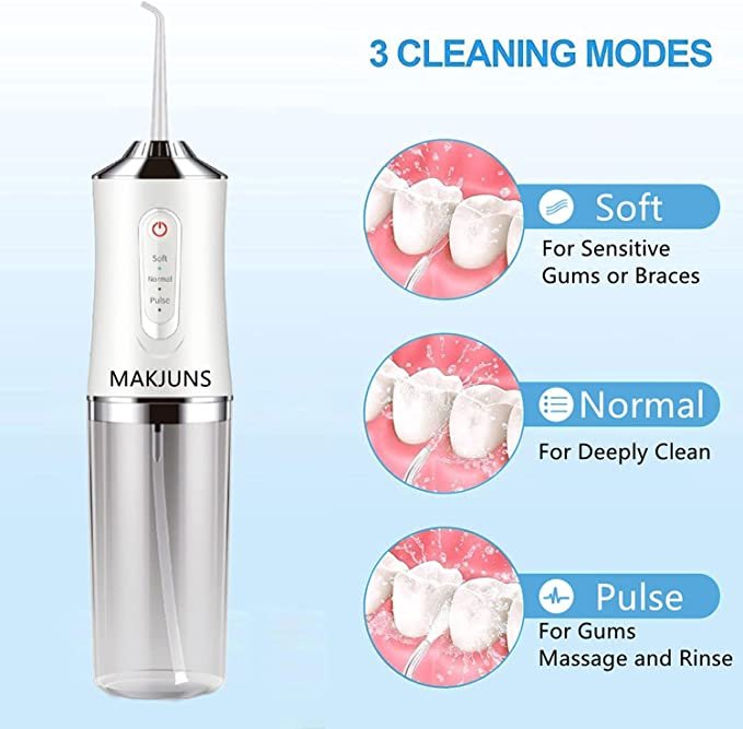 Water Flosser Cordless Teeth Cleaner Portable Water Teeth Cleaner with 3 Modes  (Bright White)