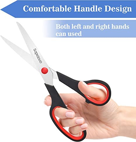Scissors Set of 6-Pack, 8" All Purpose, Right/Left Handed