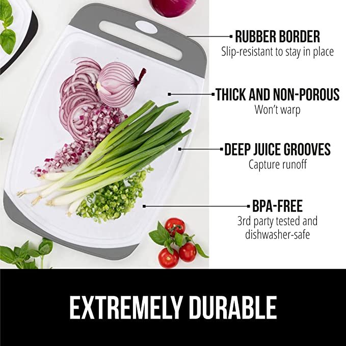 Gorilla Grip Durable Kitchen Cutting Board Set of 3