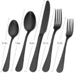 Bysta 20-Piece Stainless Steel Flatware Set, Matte Black Silverware Set