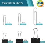 Paper Clips Binder Clips Set,450 PCS, Document Organizing Supplies