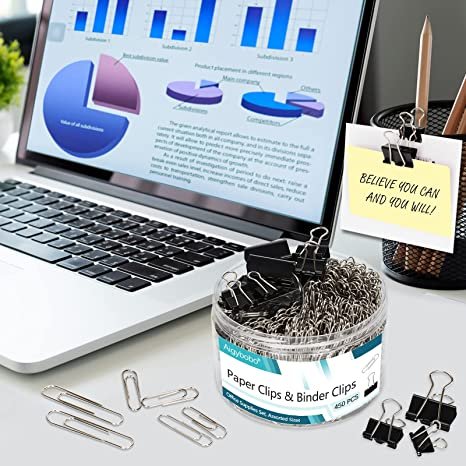 Paper Clips Binder Clips Set,450 PCS, Document Organizing Supplies