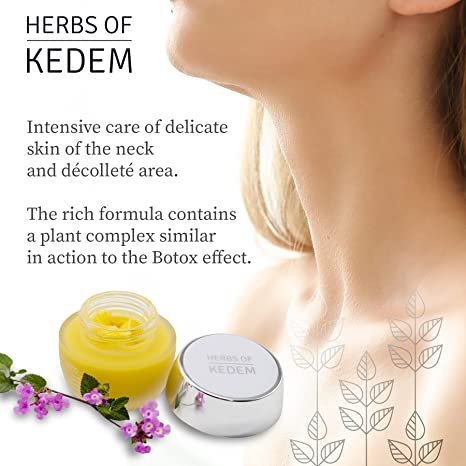 Herbs of Kedem Boto-V Neck and Chest Wrinkle Balm Treatment for Women Dry Skin -Jojoba Oil, 1.69 Fl.Oz