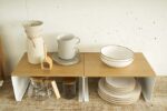 Yamazaki Home Wood-Top Stackable Kitchen Rack