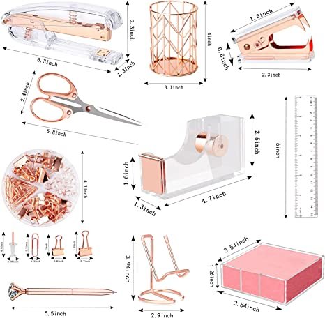 Rose Gold Office Supplies and Accessories