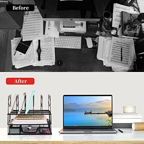 Gianotter Desk Organizers and Accessories, Office Supplies Desk Organizer  (Black)