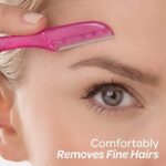 Schick Hydro Silk Touch-Up Multipurpose Exfoliating Dermaplaning Tool, Eyebrow Razor, and Facial Razor with Precision Cover, 3 Count