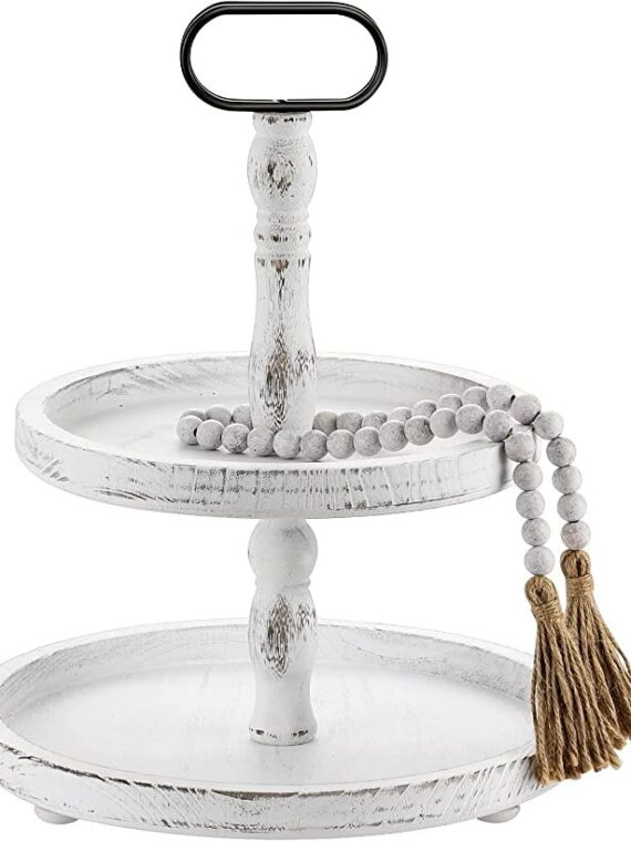 Luxspire 2 Tiered Tray, Fall Halloween Decorations