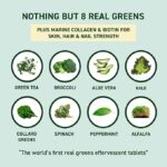 8Greens Skin + Marine Collagen for Beautiful Skin - Dietary Supplement - 8 Essential Healthy Real Greens in One (10 Tablets)