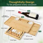 ROCIRLAB Personalized Charcuterie Boards (25"×12"×1.3") and Knife Set for Outdoor & Kitchen