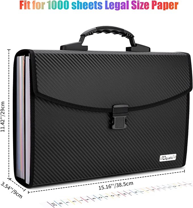 Uquelic 26Pockets Expanding File Folder