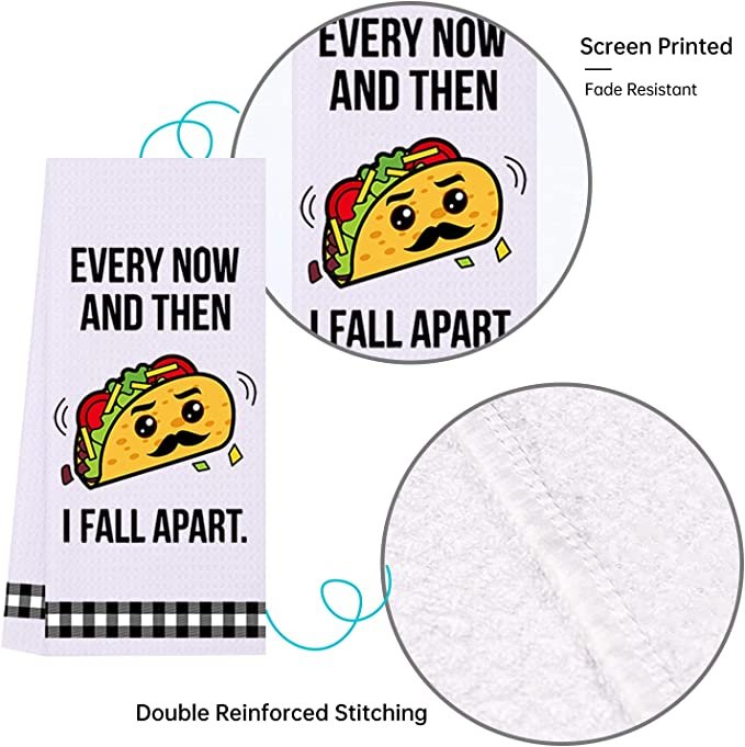 Funny Kitchen Towels, Set of 4, Funny House Warming Presents, Hostess Gifts