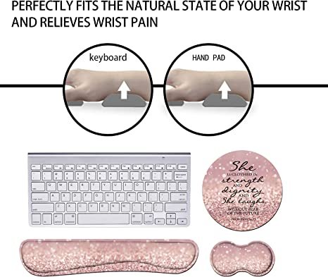 Keyboard Wrist Rest and Mouse Pad Wrist Rest Set with Coasters