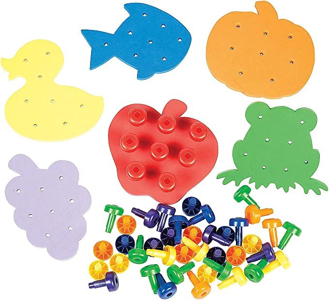 Fun Express Color Match Peg Boards Set – 6 Pieces – Educational And 