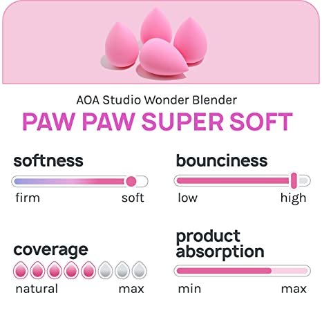 AOA Studio Collection Makeup Sponge Set Makeup Blender Latex Free and High-definition Set of 6 Makeup Blender