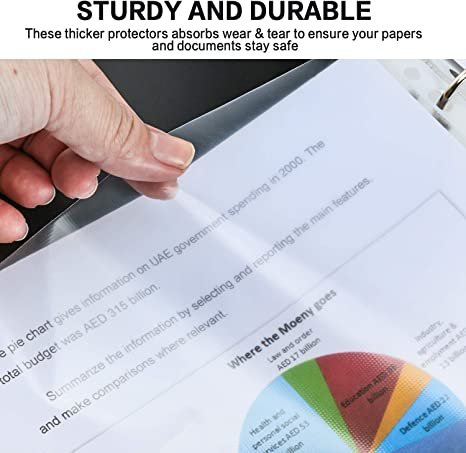 PANDRI 600 Pack Clear Heavy Duty Plastic Page Protectors Sheet Reinforced 11-Hole Fit for 3 Ring Binder Fits Standard 8.5 x 11 Paper, 9.25 x 11.25 Top Loaded, Acid Free