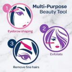 Schick Hydro Silk Touch-Up Multipurpose Exfoliating Dermaplaning Tool, Eyebrow Razor, and Facial Razor with Precision Cover, 3 Count