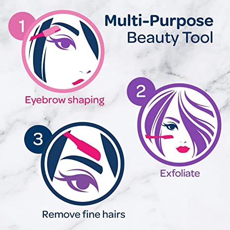Schick Hydro Silk Touch-Up Multipurpose Exfoliating Dermaplaning Tool, Eyebrow Razor, and Facial Razor with Precision Cover, 3 Count