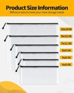 SUNEE Multisize Zipper Pouches(6 Colors, 21 Packs)