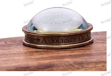 De Cube Brass Compass Desktop paperweight