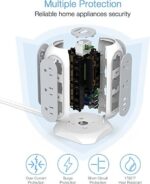 Tower Power Strip with 11 Outlets 3 USB Chargers