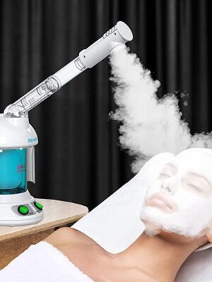 Facial Steamer - DENFANY Nano Ionic Face Steamer with Extendable 360° Rotatable Arm  (Blue)
