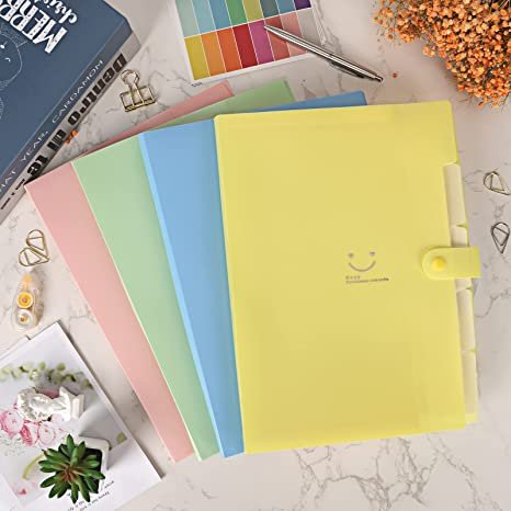 EOOUT 10pcs Expanding File Folders, A4 Letter Size Plastic Accordion