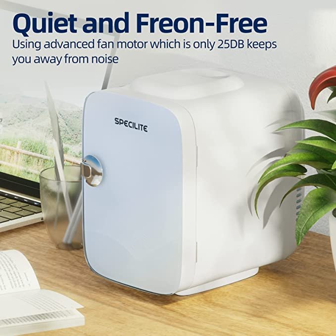 SPECILITE Mini Fridge for Skin Care, Personal AC/DC Refrigerator for Makeup, Food, Travel, Bedroom