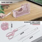 Owfeel Desk Accessory Kits Pink 9pcs , The Halloween Chrismas Thanking Giving Day Gift for Office Clerks and Students