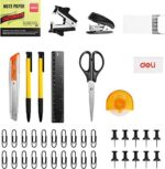 Deli 15 Pcs Office Supplies Kit with Desk Organizer