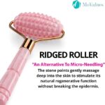 Pink Jade Roller and Gua Sha Set. Jade Roller For Face Real Jade 100% Jade Stone Roller. Warm Facial Massager or Ice Roller