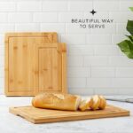 JoyJolt Bamboo Cutting Board Set, Wooden Cutting Boards for Kitchen.