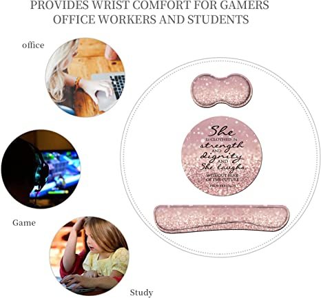 Keyboard Wrist Rest and Mouse Pad Wrist Rest Set with Coasters