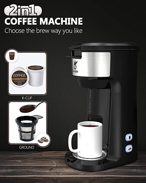 KINGTOO Coffee Maker with Milk Frother for K-Cup Pod