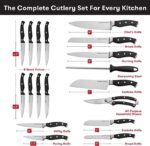 Master Maison 19-Piece Kitchen Knife Set With Wooden Knife Block - German Stainless Steel Knife Set