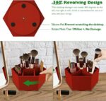 Colored Pen Pencil Holder Organizer for Desk with 7 Compartments, Red