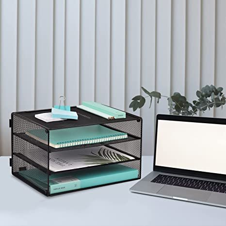 EASEPRES Paper Organizer Tray, 3 Tier , Black