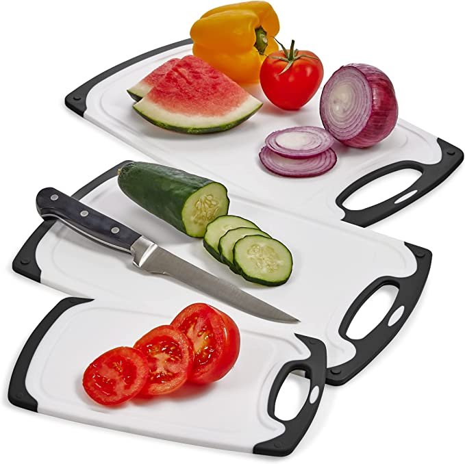 Plastic Cutting Boards for Kitchen 3 Pcs - 3 SIZES