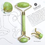 BAIMEI Jade Roller & Gua Sha Set Face Roller for Skin Care Routine and Puffiness-Green