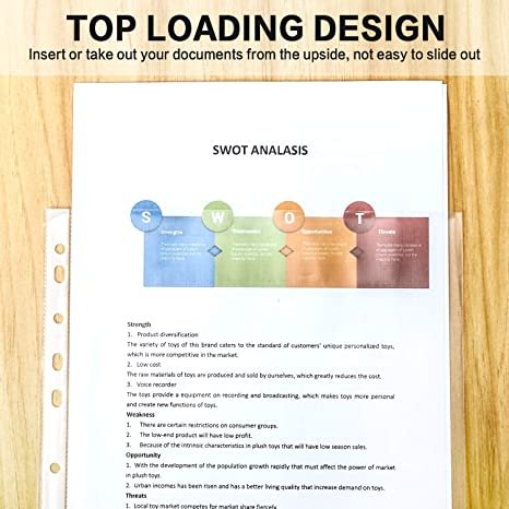 PANDRI 600 Pack Clear Heavy Duty Plastic Page Protectors Sheet Reinforced 11-Hole Fit for 3 Ring Binder Fits Standard 8.5 x 11 Paper, 9.25 x 11.25 Top Loaded, Acid Free